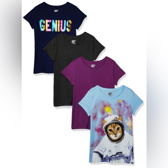 Spotted Zebra Other - NWT Spotted Zebra Girls and Toddlers' Short-Sleeve T-Shirt Tops, Multipack 4